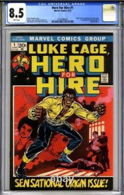 HERO FOR HIRE #1 CGC 8.5 (1st appearance of Luke Cage) 1972, 1st print WHITE PGS