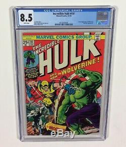 HULK #181 CGC 8.5 KEY WHITE Pages! BRIGHT COVER! (1st Wolverine!) 1974 Marvel
