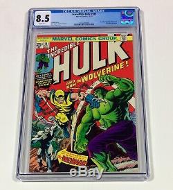 HULK #181 CGC 8.5 KEY WHITE Pages! BRIGHT COVER! (1st Wolverine!) 1974 Marvel