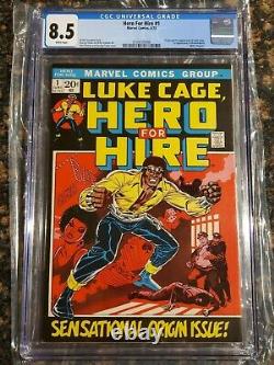 Hero For Hire #1 CGC 8.5 White Pages 1st Luke Cage