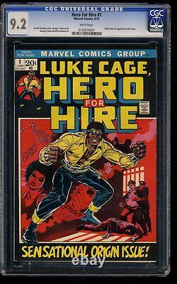 Hero For Hire #1 CGC NM- 9.2 White Pages 1st Luke Cage