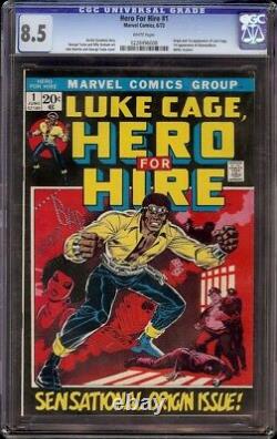 Hero for Hire # 1 CGC 8.5 White (Marvel 1972) 1st appearance Luke Cage Unpressed