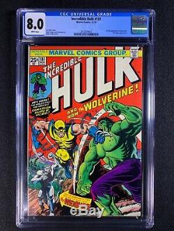 Hulk #181 CGC 8.0 (1974) 1st full app of Wolverine WHITE PAGES