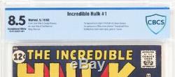 INCREDIBLE HULK 1 CBCS not CGC 8.5 KEY 1962 Exceptional WHITE Pages