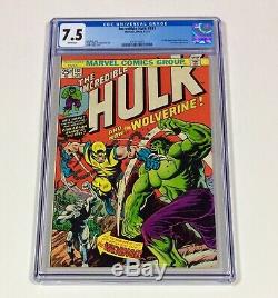 Incredible HULK #181 CGC 7.5 KEY WHITE (1st Wolverine full app.) Nov. 1974 Marvel