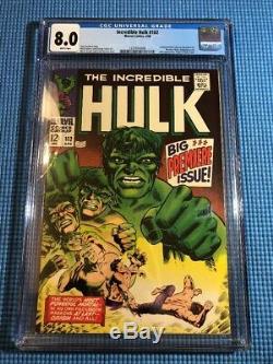 Incredible Hulk #102 CGC 8.0 White Pages Premiere Issue Origin Retold