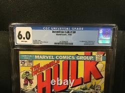 Incredible Hulk 180 CGC 6.0 WHITE Pages Wolverine Cameo 1974