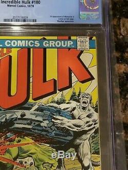 Incredible Hulk #180 CGC 8.0 White Pages 1st Wolverine Cameo Pre #181