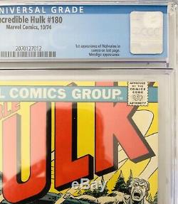 Incredible Hulk 180 CGC 9.0 White Pages Beauty 1st Wolverine