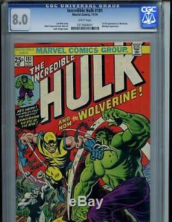 Incredible Hulk #181 (1974) 1st Full Appearance Wolverine CGC 8.0 VF White Pages