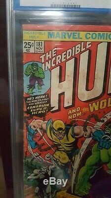 Incredible Hulk #181- CGC 1.8 off white pages- bronze age mega key 1st wolverine