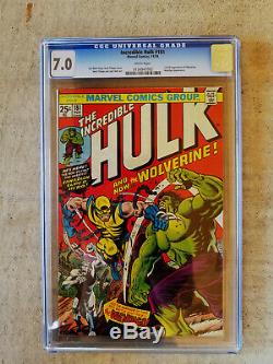 Incredible Hulk # 181 CGC 7.0White Pages 180 5.5 WithOW pages, 182 7.5 White pages