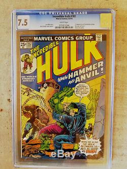 Incredible Hulk # 181 CGC 7.0White Pages 180 5.5 WithOW pages, 182 7.5 White pages