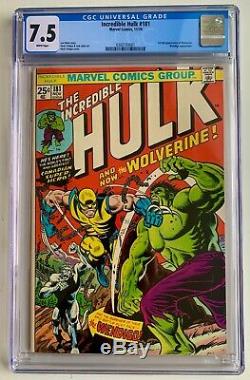 Incredible Hulk #181 CGC 7.5 WHITE (1974) 1st full app of Wolverine
