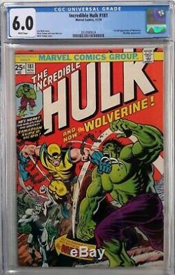 Incredible Hulk #181 Cgc 6.0(nov 1974, Marvel)1st App Of Wolverinewhite