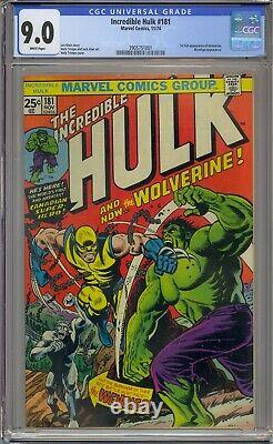 Incredible Hulk #181 Cgc 9.0 1st Wolverine White Pages