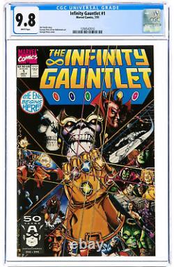Infinity Gauntlet #1 CGC 9.8 George Perez Thanos White Pages Marvel Comic 1991