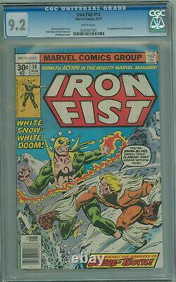Iron Fist #14 CGC 9.2 1st App Sabretooth Marvel 1977 White Pages X-Men