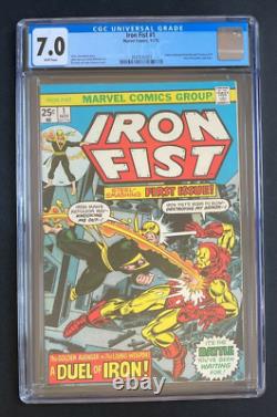 Iron Fist #1 CGC 7.0 White Pages Marvel 1975 Comics Iron-Man Battle Cover