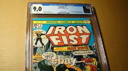 Iron Fist 1 Cgc 9.0 White Pages Vs Iron Man 1st Solo 1975 Classic Marvel Js65