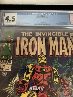 Iron Man 1 CGC 4.5 (1968) OFF WHITE PAGES
