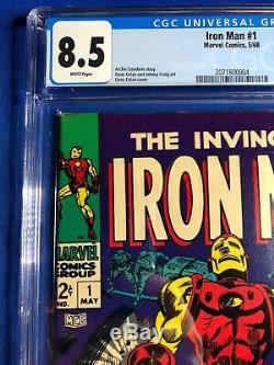 Iron Man 1 CGC 8.5 WP (Marvel May 1968) White Pages Beautiful copy