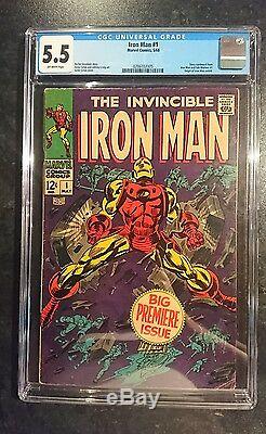 Iron Man #1 (Marvel, 1968) CGC FN- 5.5 Off-white pages