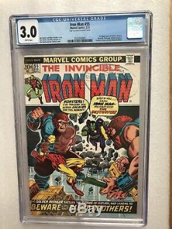 Iron Man #55 CGC 3.0 White 1st Appearance of Thanos & Drax Endgame Marvel Comic