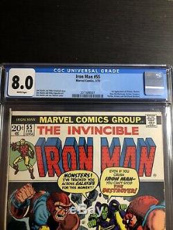 Iron Man #55 CGC 8.0 White Pages 1st Appearance of Thanos, Drax the Destroyer