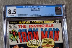 Iron Man #55 CGC 8.5 Marvel Comics 1973 1st Thanos Drax Starfox White Pages