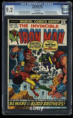 Iron Man #55 CGC NM- 9.2 White Pages 1st Thanos! Marvel Comics