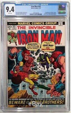 Iron Man #55 Cgc 9.4feb 1973 Marvel1st App Thanos & Draxstarlinwhite