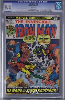 Iron Man #55 Marvel 1973 CGC 9.2 (Near Mint -) 1st App. Thanos! WHITE PAGES