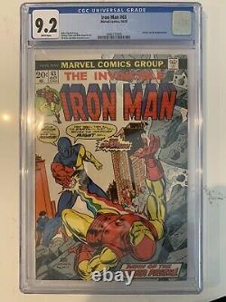 Iron Man #63 CGC 9.2 (Marvel 1973) Doctor Spectrum appearance! White pages