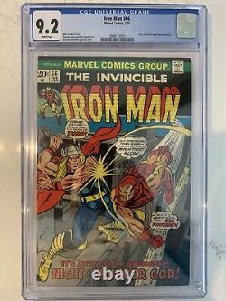 Iron Man #66 CGC 9.2 (Marvel 1974) Thor and Doctor Spectrum! White Pages