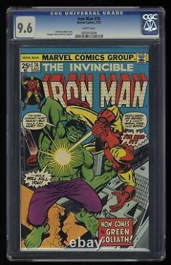 Iron Man #76 CGC NM+ 9.6 White Pages Incredible Hulk! Marvel 1975