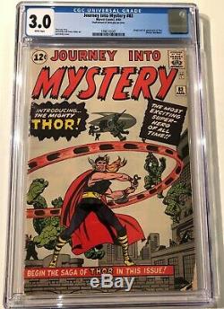 JOURNEY INTO MYSTERY #83, Massive key book! Thor begins! CGC 3.0 WHITE pages