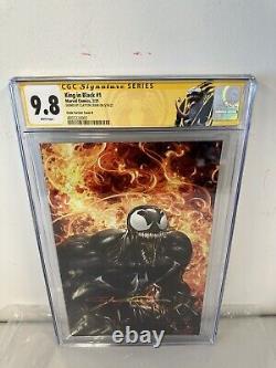 King In Black #1 CGC 9.8 WHITE PAGES MARVEL 2021 Signed Clayton Crain Custom Lbl