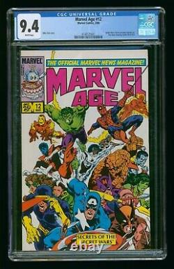 MARVEL AGE #12 (1984) CGC 9.4 1st BLACK COSTUME SPIDER-MAN #252 WHITE PAGES