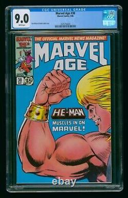 MARVEL AGE #38 (1986) CGC 9.0 1st HE-MAN MASTERS UNIVERSE MOTU WHITE PAGES