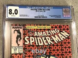 MARVEL AMAZING SPIDER-MAN #300 CGC 8.0 VF WHITE PAGES 1st Venom! 1988 5/88
