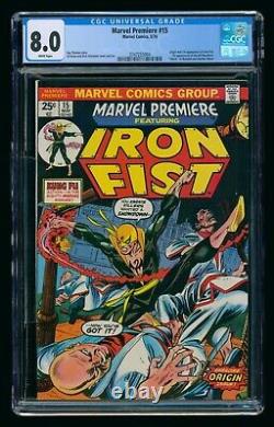 MARVEL PREMIERE #15 (1974) CGC 8.0 1st APPEARANCE IRON FIST WHITE PAGES
