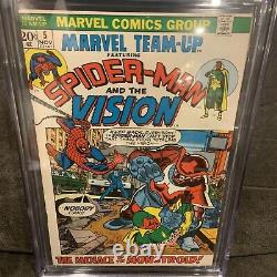 MARVEL TEAM UP 5 Cgc 7.5? White pages! SPIDERMAN AND THE VISION