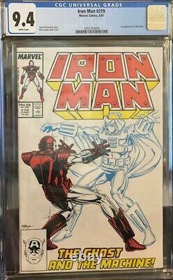 Marvel 1987 Iron Man #219 Cgc 9.4 White Pages! 1st Appearance Ghost! Key! Mcu