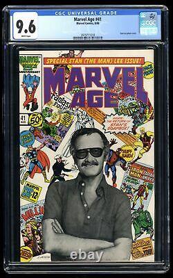 Marvel Age #41 CGC NM+ 9.6 White Pages Stan Lee Photo Cover! Marvel