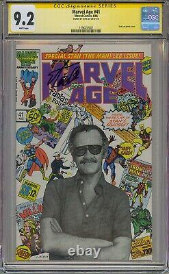 Marvel Age #41 Cgc 9.2 Ss Signed Stan Lee Photo Cover White Pages