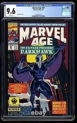 Marvel Age #97 CGC NM+ 9.6 White Pages 1st Appearance Darkhawk! Marvel