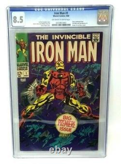 Marvel Comics 1968 The Invincible Iron Man 1 Cgc 8.5 Off White To White Pages