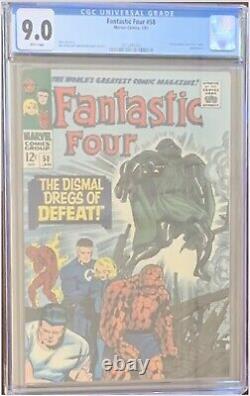 Marvel Fantastic Four #58 CGC 9.0 White Pages 1967 Doctor Doom Appearance