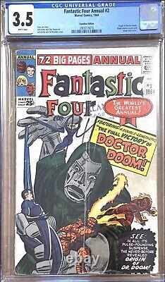 Marvel Fantastic Four Annual #2 CGC 3.5 White Pages 1964 Canadian Variant